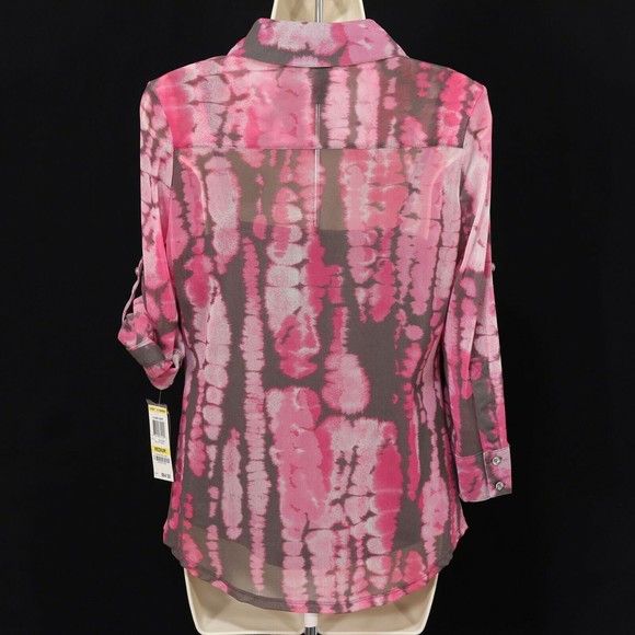 INC International Concepts Womens Tie Dye Mesh Shirt & Cami M Medium Pink NEW - Picture 8 of 11